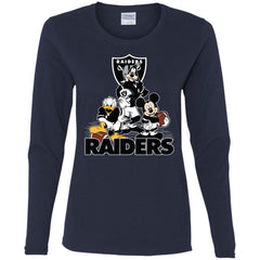 Mickey Mouse Oakland Raiders American Football Nfl Sports Shirt Women Long Sleeve Shirt Women Long Sleeve Shirt - amzapparel