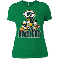 Mickey Mouse Green Bay Packer American Football Nfl Sports Shirt Women Cotton T-Shirt Women Cotton T-Shirt - amzapparel