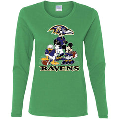 Mickey Mouse Baltimore Ravens American Football Nfl Sports Shirt Women Long Sleeve Shirt Women Long Sleeve Shirt - amzapparel
