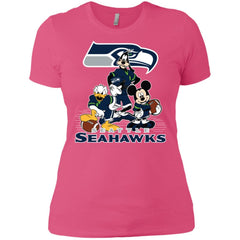 Mickey Mouse Seattle Seahawks American Football Nfl Sports Shirt Women Cotton T-Shirt Women Cotton T-Shirt - amzapparel