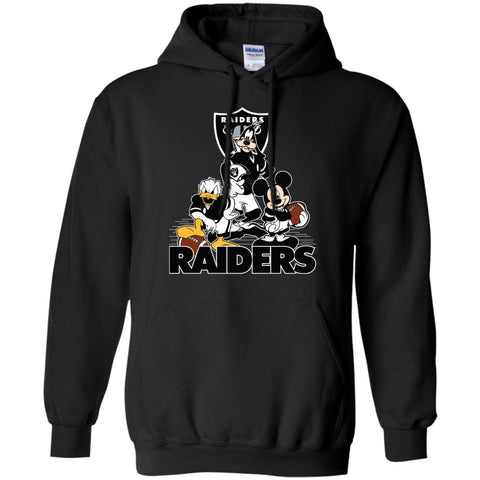 Mickey Mouse Oakland Raiders American Football Nfl Sports Shirt Pullover Hoodie Sweatshirt Black / S Pullover Hoodie Sweatshirt - amzapparel