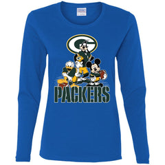Mickey Mouse Green Bay Packer American Football Nfl Sports Shirt Women Long Sleeve Shirt Women Long Sleeve Shirt - amzapparel