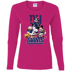 Mickey Mouse New York Giants American Football Nfl Sports Shirt Women Long Sleeve Shirt Women Long Sleeve Shirt - amzapparel
