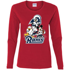 Mickey Mouse Los Angeles Rams American Football Nfl Sports Shirt Women Long Sleeve Shirt Women Long Sleeve Shirt - amzapparel