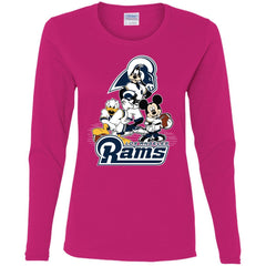 Mickey Mouse Los Angeles Rams American Football Nfl Sports Shirt Women Long Sleeve Shirt Women Long Sleeve Shirt - amzapparel