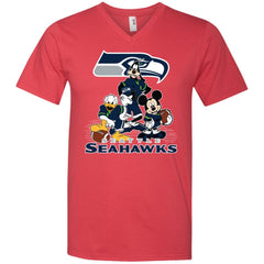 Mickey Mouse Seattle Seahawks American Football Nfl Sports Shirt Men V-Neck T-Shirt Men V-Neck T-Shirt - amzapparel