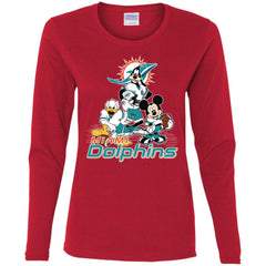 Mickey Mouse Miami Dolphins American Football Nfl Sports Shirt Women Long Sleeve Shirt Women Long Sleeve Shirt - amzapparel