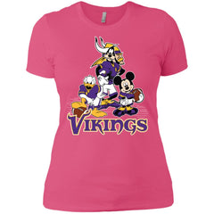 Mickey Mouse Minnesota Vikings American Football Nfl Sports Shirt Women Cotton T-Shirt Women Cotton T-Shirt - amzapparel