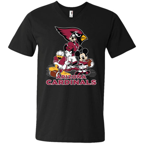 Mickey Mouse Arizona Cardinals American Football Nfl Sports Shirt Men V-Neck T-Shirt Black / S Men V-Neck T-Shirt - amzapparel