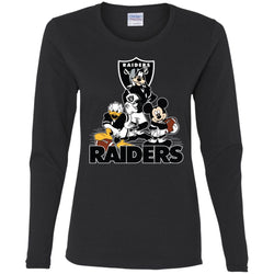 Mickey Mouse Oakland Raiders American Football Nfl Sports Shirt Women Long Sleeve Shirt