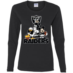 Mickey Mouse Oakland Raiders American Football Nfl Sports Shirt Women Long Sleeve Shirt Women Long Sleeve Shirt - amzapparel