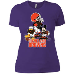 Mickey Mouse Cleveland Browns American Football Nfl Sports Shirt Women Cotton T-Shirt Women Cotton T-Shirt - amzapparel