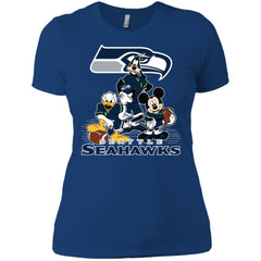Mickey Mouse Seattle Seahawks American Football Nfl Sports Shirt Women Cotton T-Shirt Women Cotton T-Shirt - amzapparel