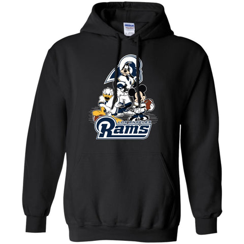 Mickey Mouse Los Angeles Rams American Football Nfl Sports Shirt Pullover Hoodie Sweatshirt Black / S Pullover Hoodie Sweatshirt - amzapparel