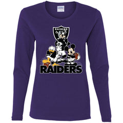 Mickey Mouse Oakland Raiders American Football Nfl Sports Shirt Women Long Sleeve Shirt Women Long Sleeve Shirt - amzapparel