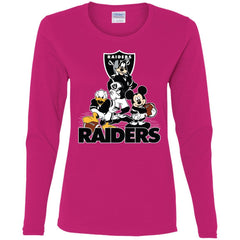 Mickey Mouse Oakland Raiders American Football Nfl Sports Shirt Women Long Sleeve Shirt Women Long Sleeve Shirt - amzapparel