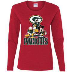 Mickey Mouse Green Bay Packer American Football Nfl Sports Shirt Women Long Sleeve Shirt Women Long Sleeve Shirt - amzapparel