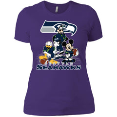 Mickey Mouse Seattle Seahawks American Football Nfl Sports Shirt Women Cotton T-Shirt Women Cotton T-Shirt - amzapparel