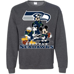 Mickey Mouse Seattle Seahawks American Football Nfl Sports Shirt Crewneck Pullover Sweatshirt Crewneck Pullover Sweatshirt - amzapparel