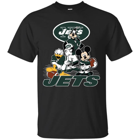 Mickey Mouse New York Jets American Football Nfl Sports Shirt Men Cotton T-Shirt Black / S Men Cotton T-Shirt - amzapparel