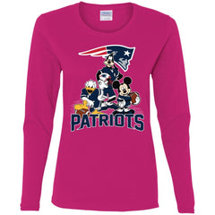 Mickey Mouse New England Patriots American Football Nfl Sports Shirt Women Long Sleeve Shirt Women Long Sleeve Shirt - amzapparel