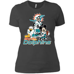 Mickey Mouse Miami Dolphins American Football Nfl Sports Shirt Women Cotton T-Shirt Women Cotton T-Shirt - amzapparel