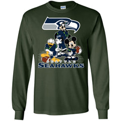 Mickey Mouse Seattle Seahawks American Football Nfl Sports Shirt Men Long Sleeve Shirt Men Long Sleeve Shirt - amzapparel
