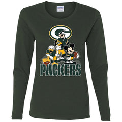 Mickey Mouse Green Bay Packer American Football Nfl Sports Shirt Women Long Sleeve Shirt Women Long Sleeve Shirt - amzapparel