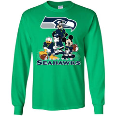 Mickey Mouse Seattle Seahawks American Football Nfl Sports Shirt Men Long Sleeve Shirt Men Long Sleeve Shirt - amzapparel