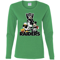 Mickey Mouse Oakland Raiders American Football Nfl Sports Shirt Women Long Sleeve Shirt Women Long Sleeve Shirt - amzapparel