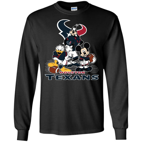 Mickey Mouse Houston Texans American Football Nfl Sports Shirt Men Long Sleeve Shirt Black / S Men Long Sleeve Shirt - amzapparel