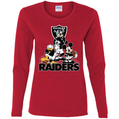Mickey Mouse Oakland Raiders American Football Nfl Sports Shirt Women Long Sleeve Shirt Women Long Sleeve Shirt - amzapparel