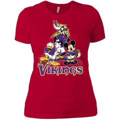 Mickey Mouse Minnesota Vikings American Football Nfl Sports Shirt Women Cotton T-Shirt Women Cotton T-Shirt - amzapparel