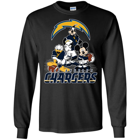Mickey Mouse Los Angeles Chargers American Football Nfl Sports Shirt Men Long Sleeve Shirt Black / S Men Long Sleeve Shirt - amzapparel