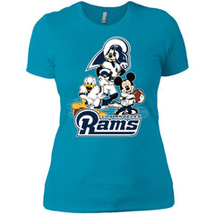 Mickey Mouse Los Angeles Rams American Football Nfl Sports Shirt Women Cotton T-Shirt Women Cotton T-Shirt - amzapparel