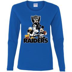 Mickey Mouse Oakland Raiders American Football Nfl Sports Shirt Women Long Sleeve Shirt Women Long Sleeve Shirt - amzapparel