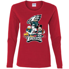 Mickey Mouse Philadelphia Eagle American Football Nfl Sports Shirt Women Long Sleeve Shirt Women Long Sleeve Shirt - amzapparel