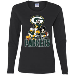 Mickey Mouse Green Bay Packer American Football Nfl Sports Shirt Women Long Sleeve Shirt Women Long Sleeve Shirt - amzapparel