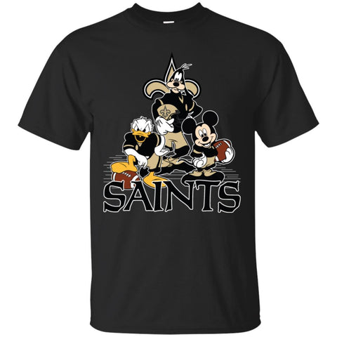 Mickey Mouse New Orleans Saints American Football Nfl Sports Shirt Men Cotton T-Shirt Black / S Men Cotton T-Shirt - amzapparel