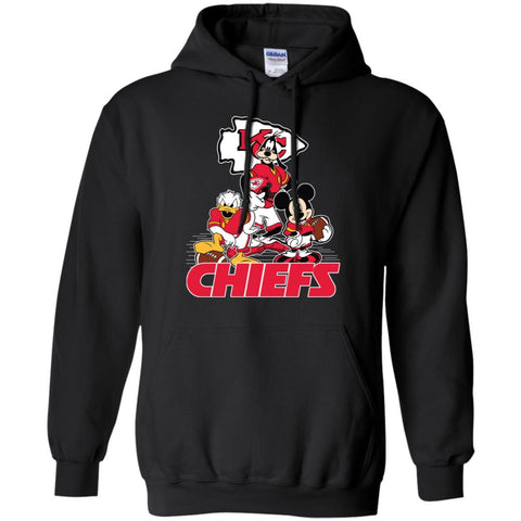 Mickey Mouse Kansas City Chiefs American Football Nfl Sports Shirt Pullover Hoodie Sweatshirt Black / S Pullover Hoodie Sweatshirt - amzapparel