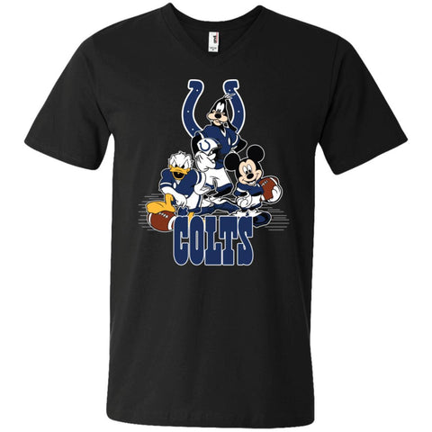 Mickey Mouse Indianapolis Colts American Football Nfl Sports Shirt Men V-Neck T-Shirt Black / S Men V-Neck T-Shirt - amzapparel