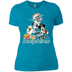 Mickey Mouse Miami Dolphins American Football Nfl Sports Shirt Women Cotton T-Shirt Women Cotton T-Shirt - amzapparel