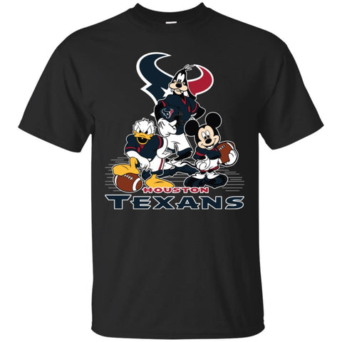 Mickey Mouse Houston Texans American Football Nfl Sports Shirt Men Cotton T-Shirt Black / S Men Cotton T-Shirt - amzapparel