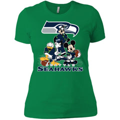 Mickey Mouse Seattle Seahawks American Football Nfl Sports Shirt Women Cotton T-Shirt Women Cotton T-Shirt - amzapparel