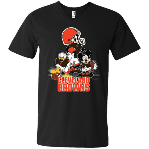 Mickey Mouse Cleveland Browns American Football Nfl Sports Shirt Men V-Neck T-Shirt Black / S Men V-Neck T-Shirt - amzapparel