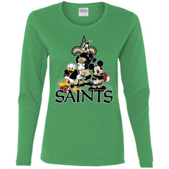 Mickey Mouse New Orleans Saints American Football Nfl Sports Shirt Women Long Sleeve Shirt Women Long Sleeve Shirt - amzapparel