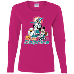Mickey Mouse Miami Dolphins American Football Nfl Sports Shirt Women Long Sleeve Shirt Women Long Sleeve Shirt - amzapparel