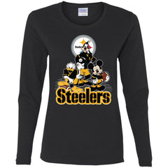 Mickey Mouse Pittsburgh Steelers American Football Nfl Sports Shirt Women Long Sleeve Shirt Women Long Sleeve Shirt - amzapparel