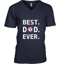 Best Texas Rangers Dad Ever Baseball MLB Fathers Day Men's V-Neck T-Shirt