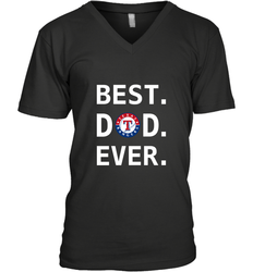 Best Texas Rangers Dad Ever Baseball MLB Fathers Day Men's V-Neck T-Shirt